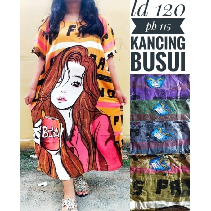BAJU DASTER WANITA RAMPEL MURAH BATIK JUMBO LENGAN PENDEK LD 120 - 130 cm / BAJU TIDUR / DASTER RUMA