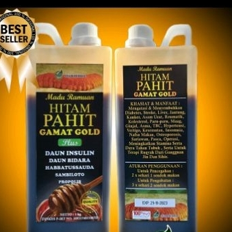 

MADU HITAM PAHIT 1000GR GAMAT GOLD PLUS PROPOLIS DAUN INSULIN