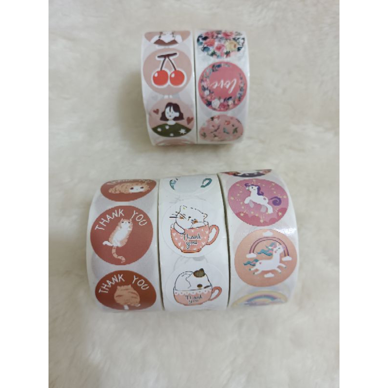 

Stiker bulat 100 pcs cute sticker