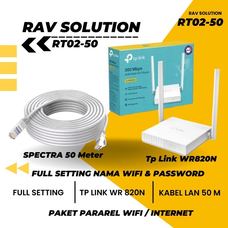 PAKET PARAREL WIFI RT02-50M FULL SETTING CUSTOM RAV SOLUTION