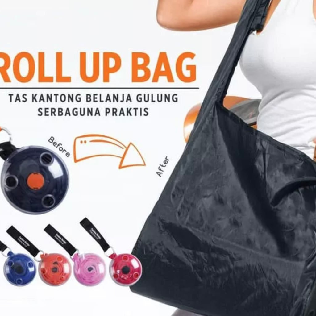 SHOPPING BAG ROLL - Tas Belanja Shopping Gulung Lipat Roll Up Bag