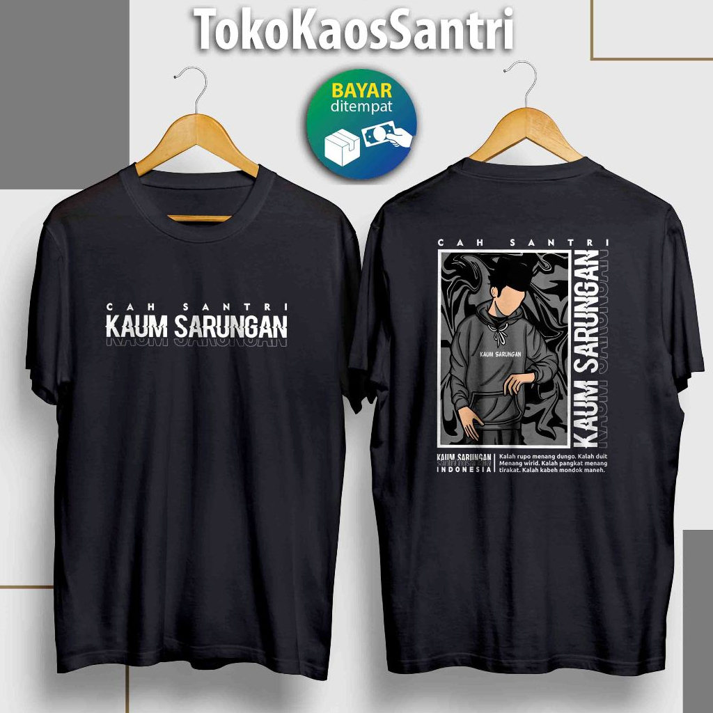 Kaos Santri Cah santri kaum sarungan santri nusantara kaos Dakwah Islami Baju Distro Muslim Santri K