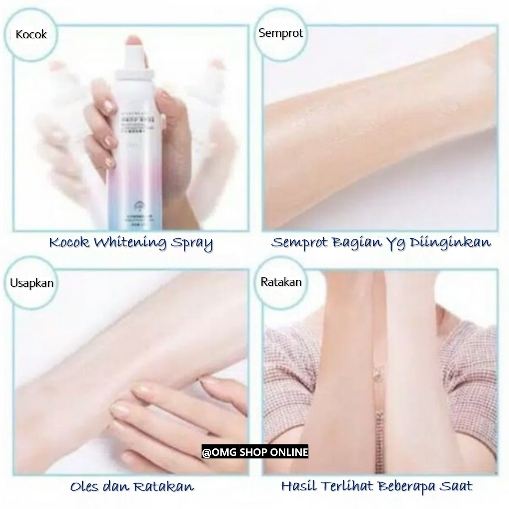 Termurah !!! SUNSCREEN WHITENING Spray Pemutih Kulit Seluruh Tubuh 150 ml ORIGINAL / CRSO Moisturizing Protection Body Cream Whitening Cream Whitening Body Lotion / Pemutih Badan Ampuh Pemutih Ketiak Pemutih Selangkangan Pemutih Kulit Badan Pria Wanita