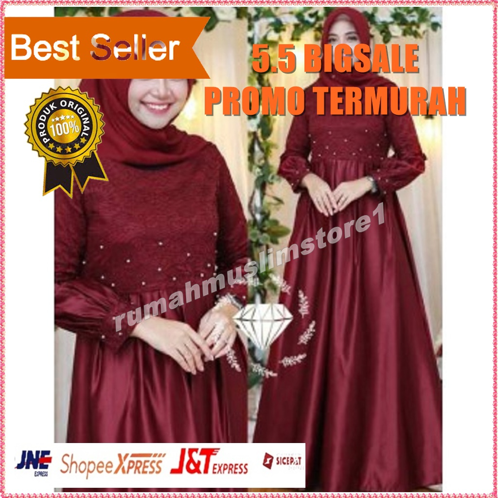 Laura Baju Gamis Brokat Kombinasi FuringTerbaru