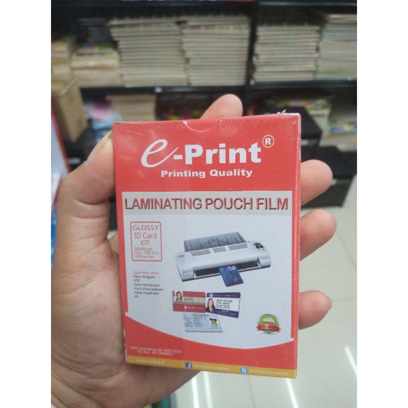 

Plastik Laminating E-Print Laminating Pouch Film KTP 100 Micron