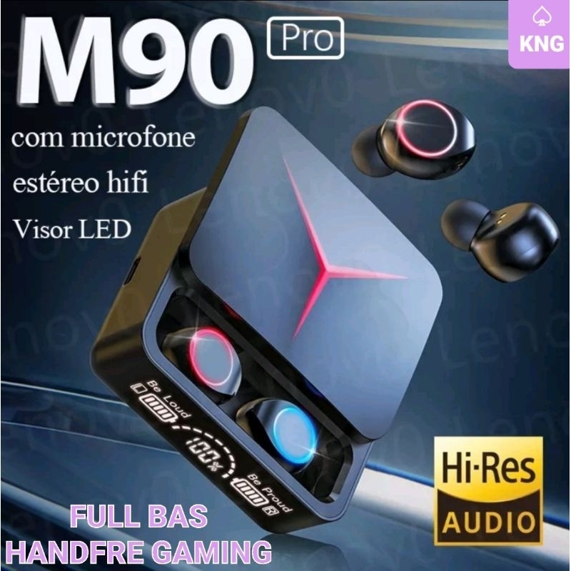 Headset LED M90 Pro TWS Wireless Tampilan Digital Full Bass Terbaru - Handsfree Gaming Stereo Mudah Terhubung Bluetooth