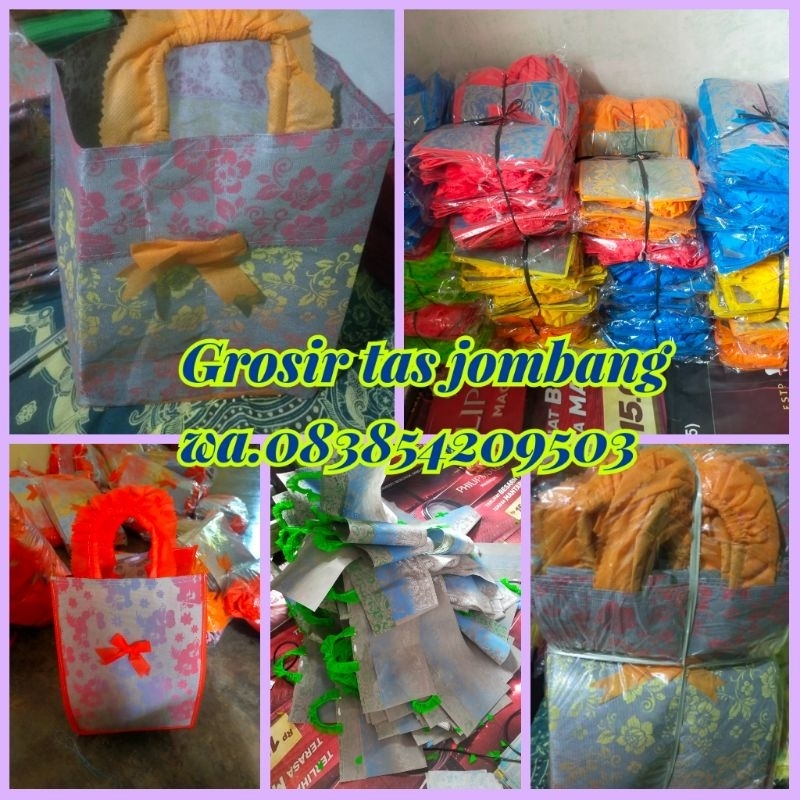 (1 pack isi12pcs) Grosir Tas Parcel Lebaran / Tas Idul fitri/ Tas Hajatan / Tas kain sponbound