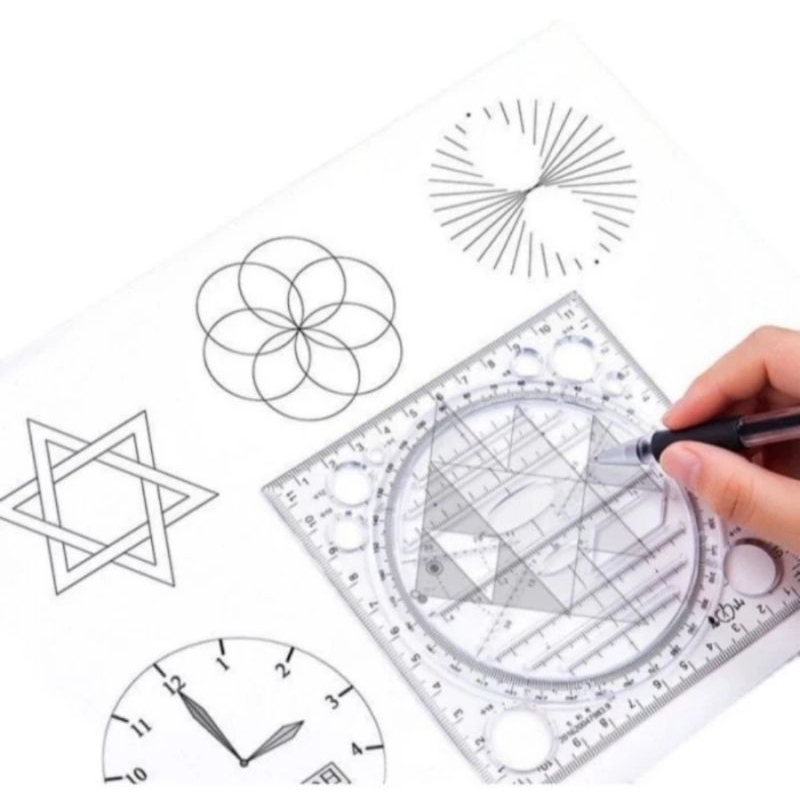 

Penggaris Geometri Matematika Spirograph Cetakan Gambar Multifungsi