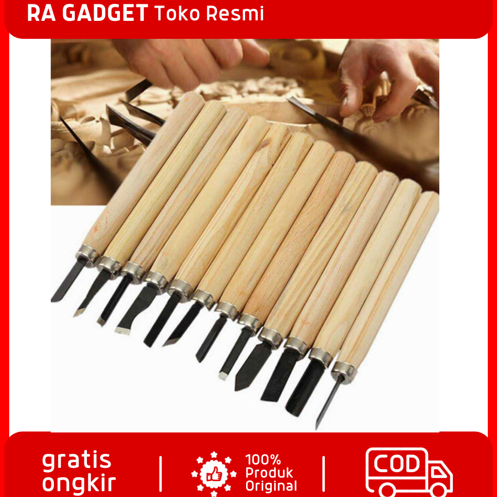 

Set Pisau Ukir Pahat Kayu 12 in 1 Wood Carving Knife / Pisau Ukir Kayu Baja Macan Bintang Buah Sayuran Tajam Loka Bolong Ukiran Pahat Hias Garnish Sterofom Seni Tanah Liat Wayang Set / Pisau Reparasi barang Elektronik Kit Multifungsi Stainless Steel Murah