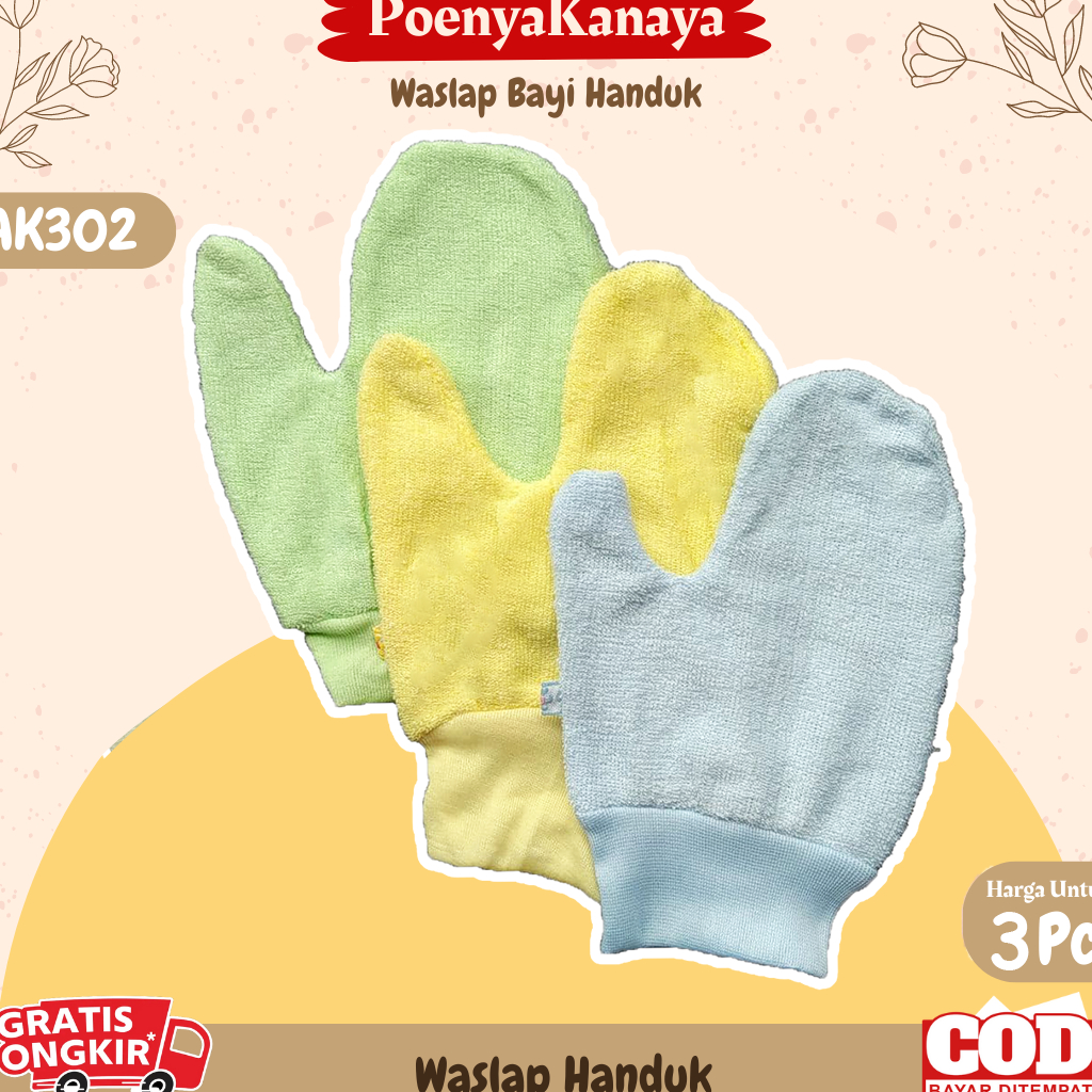 3pc Waslap Bayi Handuk AK302