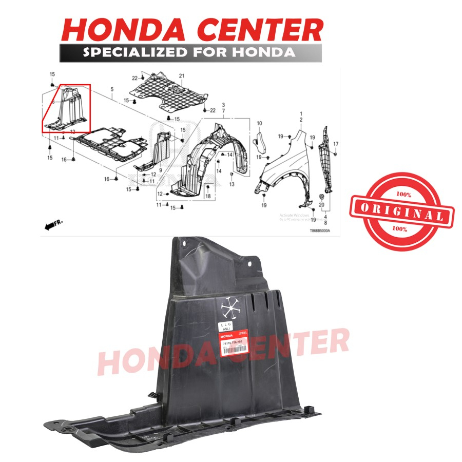 cover engine dek mesin splash engine kiri kanan tengah honda all new brv 2022 2023