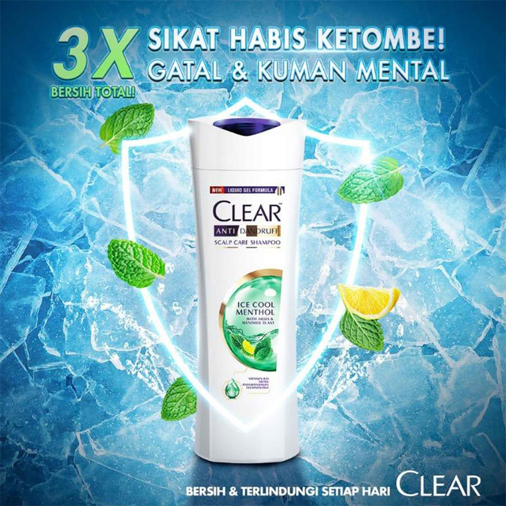 SHAMPO ANTI DANDRUFF * CLEAR ICE COOL MENTHOL * SCALP CARE SHAMPO * 80ML