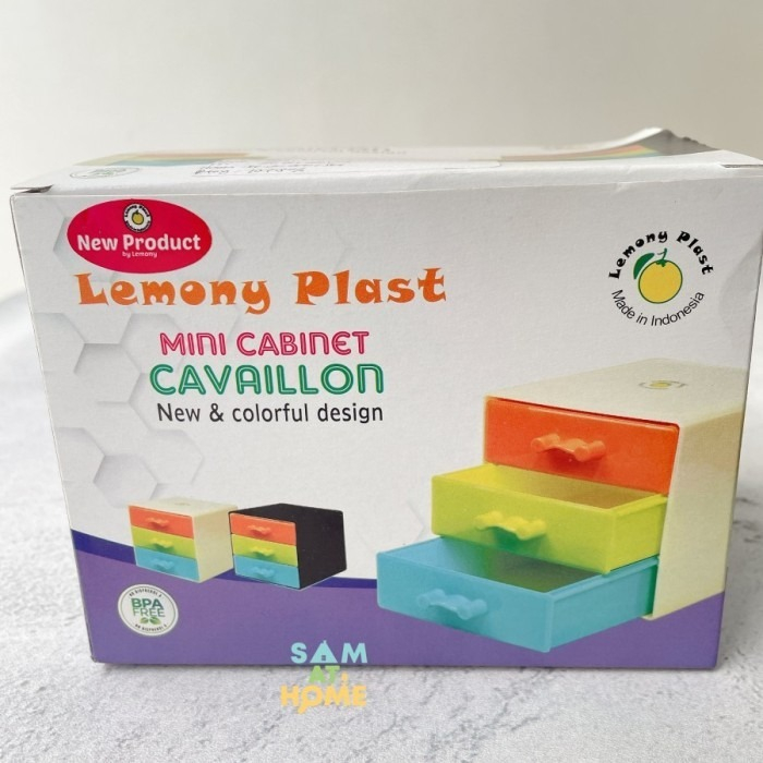 (SHT) Rak Laci Cabinet Mini 3 Susun Ada Tiga Warna Cavaillon Lemony Pla