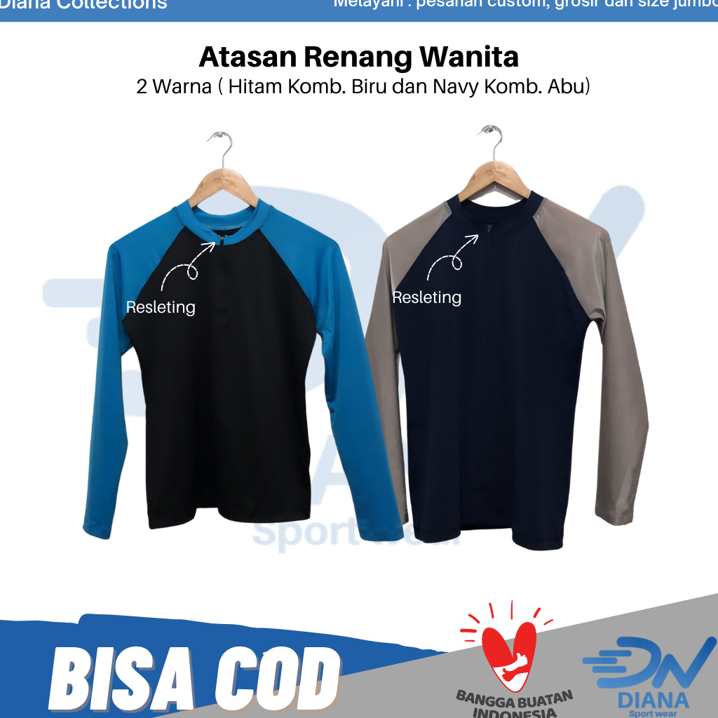 Baju renang wanita lengan panjang | atasan baju renang cewe | baju renang dewasa lengan panjang | at