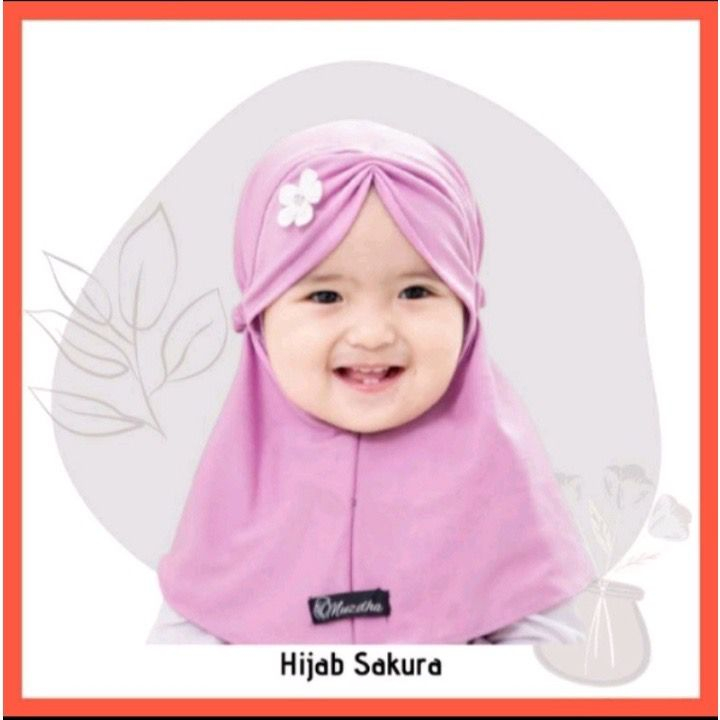 Jilbab Bergo Sakura / bergo anak sakura usia 0-2 tahun