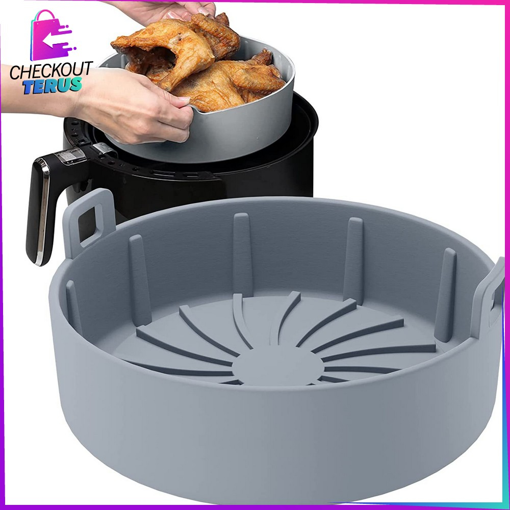 CT C839 Silicone Air Fryer Anti Lengket Bahan Silikon Tahan Panas Baking Reuseable Alas AirFryer Silicon Pot Wadah Loyang Pizza