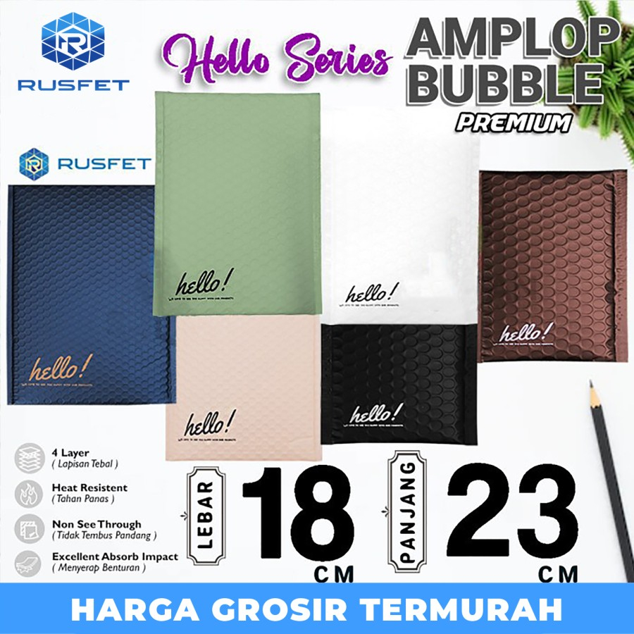 

AMPLOP BUBBLE MAILER 18x23cm Wrap Envelope Rusfet Premium / Satuan ALL