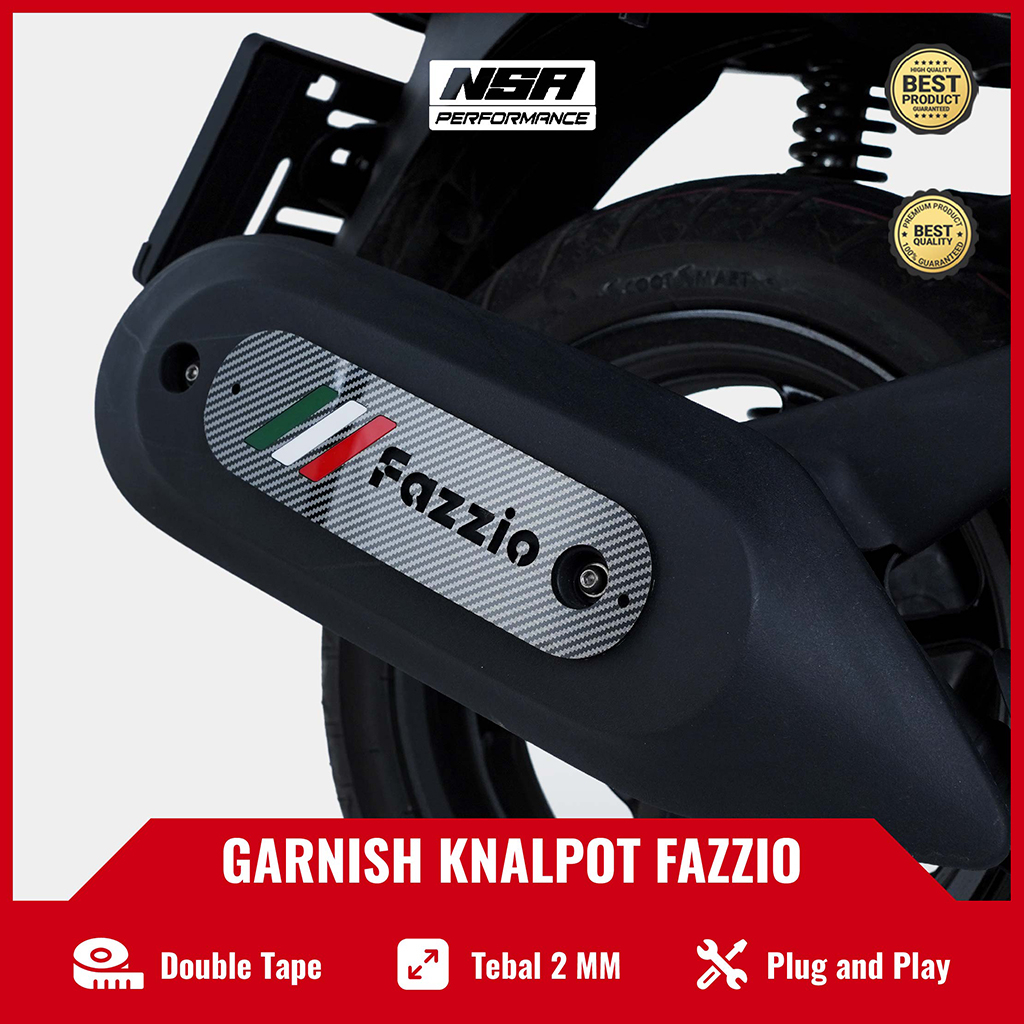 NSA AKSESORIS MOTOR FAZZIO KNALPOT FAZIO GARNISH KNALPOT FAZZIO CARBON 125 MUFFLER BODY PROTECTOR