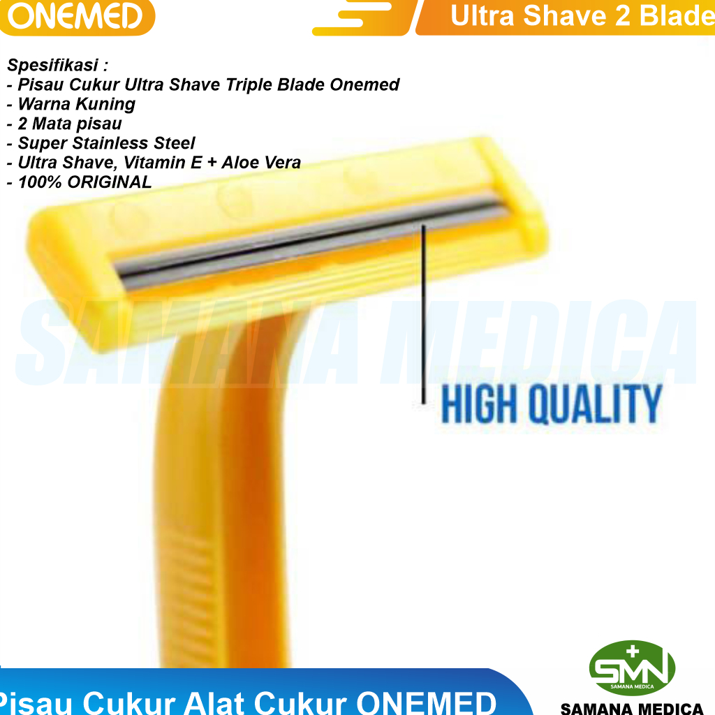 Pisau Cukur Alat Cukur Ultra Shave 2 Blade ONEMED (Isi 5pcs) Kumis / Jenggot 2 Mata pisau Onemed Isi 5pcs