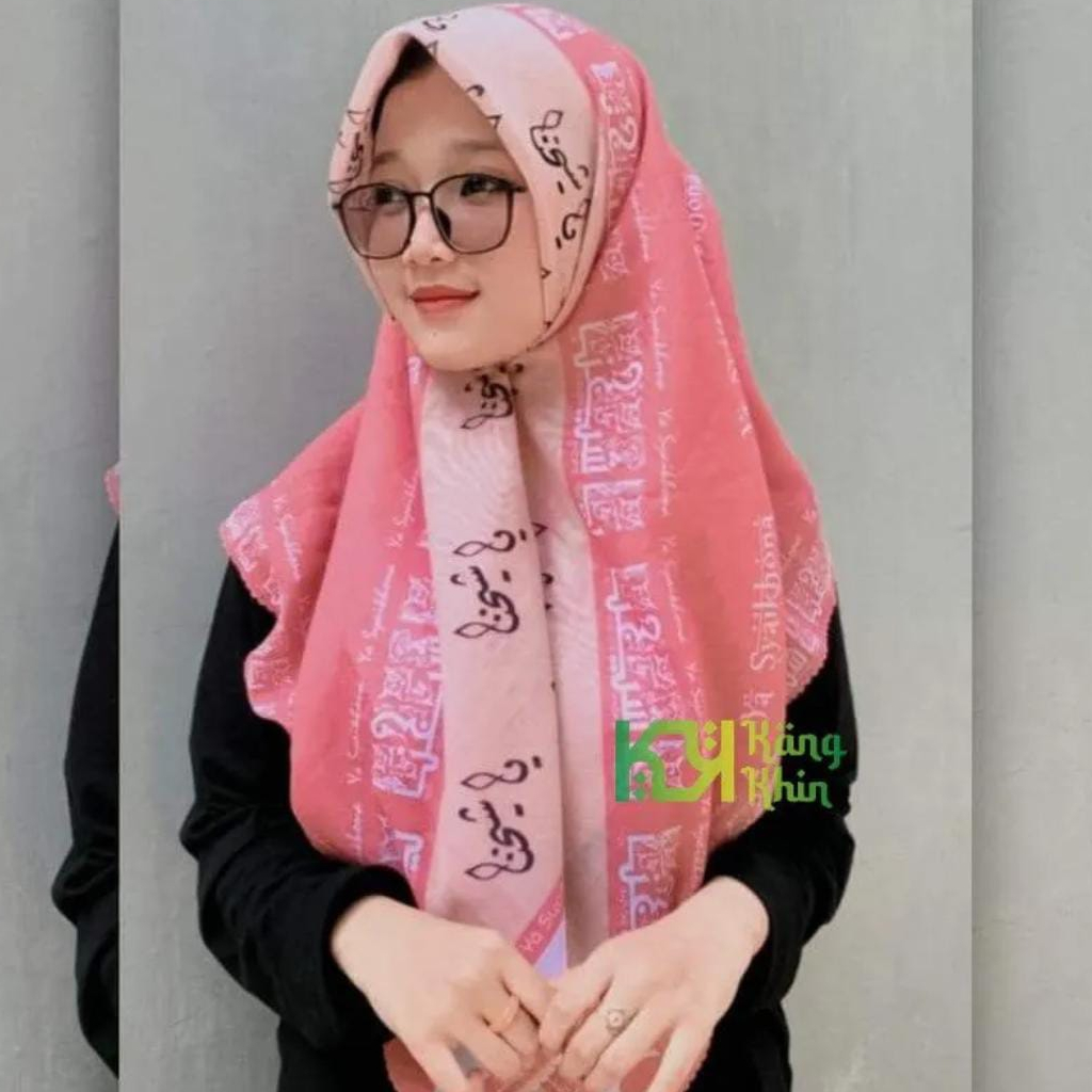 Hijab Pegon Arab ya Syaikhona /Hijab Koran Arab / Voal Super Premium /Motif ala santri/Hijab Viral /