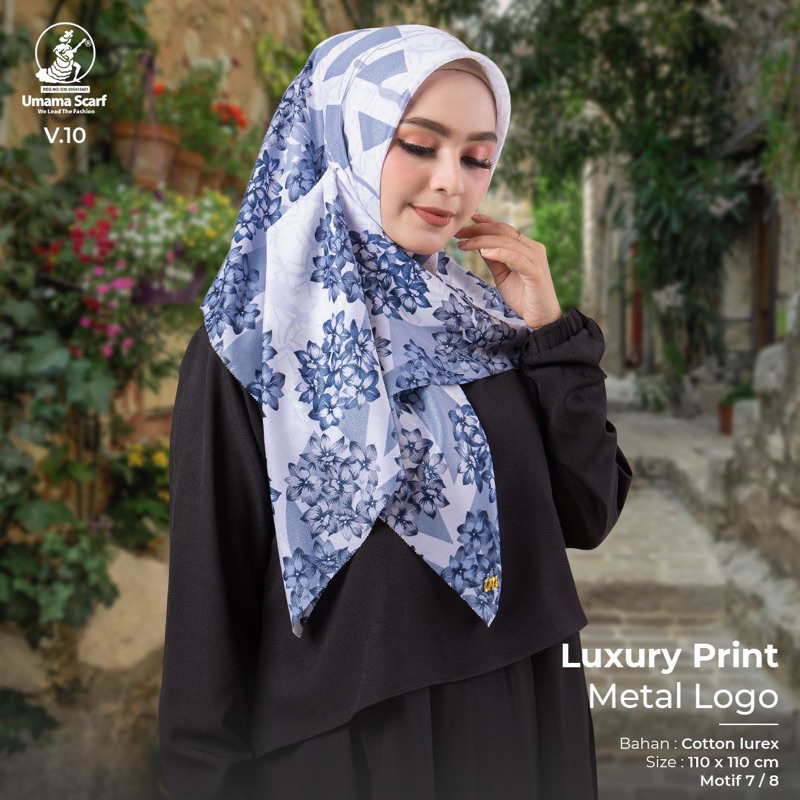 HIJAB SEGIEMPAT LUXURY PRINT MOTIF METAL LOGO V.10