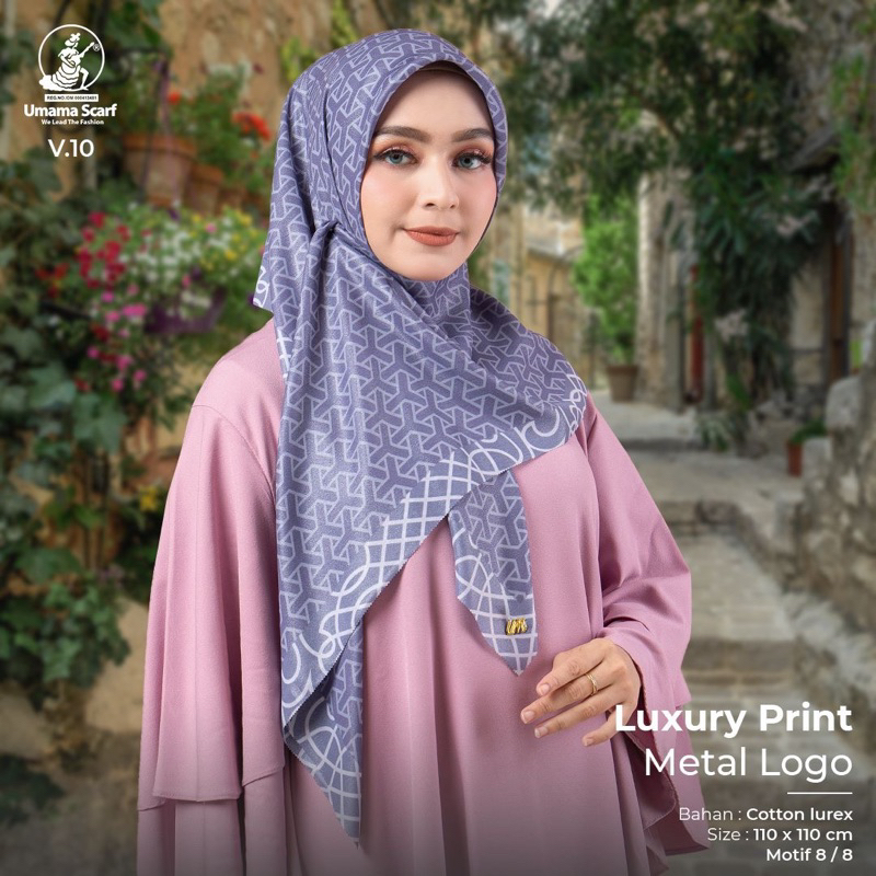 HIJAB SEGIEMPAT LUXURY PRINT MOTIF METAL LOGO V.10