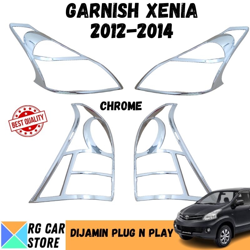 GARNISH ALL NEW XENIA 2012-2014 WARNA CHROME DIJAMIN PNP TINGGAL PASANG BERKUALITAS