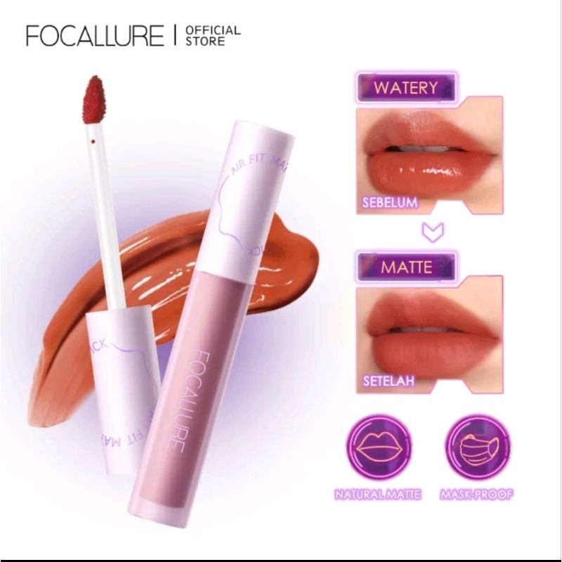 FOCALLURE FA417 Matte Lip Tint Super Long-Lasting Lipstick5-WARNA(BPOM)