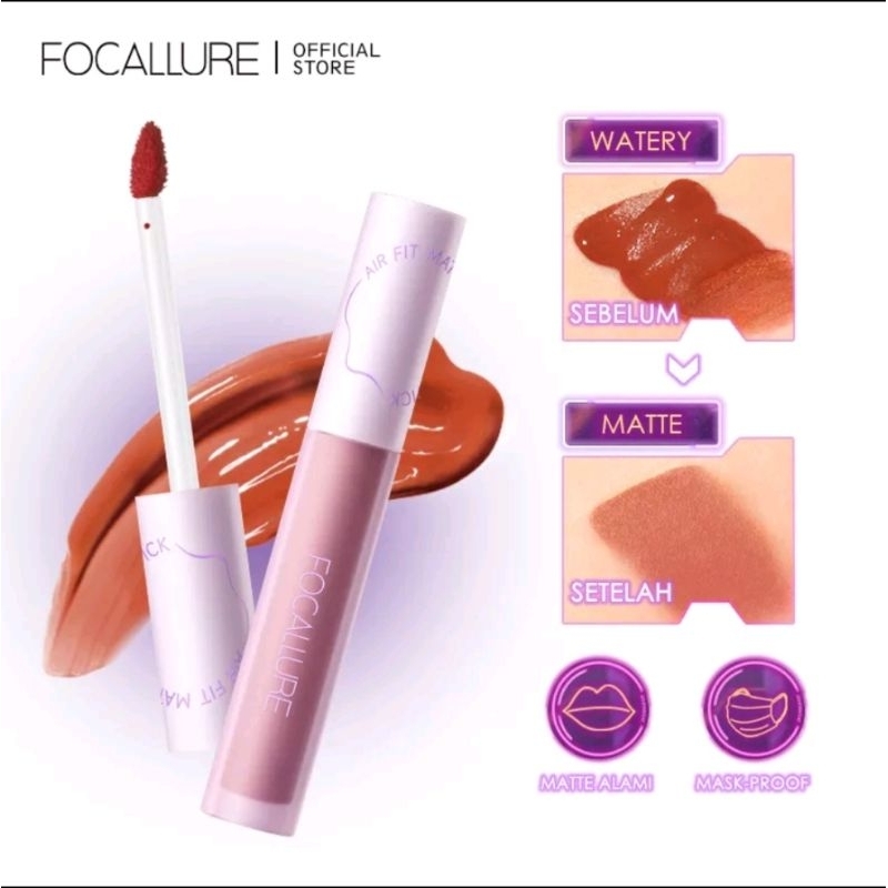 FOCALLURE FA417 Matte Lip Tint Super Long-Lasting Lipstick5-WARNA(BPOM)