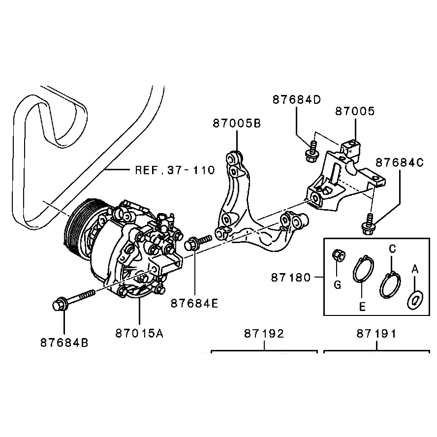 REPLACEMENT PARTS KOMPRESOR AC MOBIL MISUBISHI QS90 KOMPRESOR AC 7813A96 COMPRESSOR &amp; CLUTCH ASSY COMPRESSOR AC DELICA OUTLANDER ASX