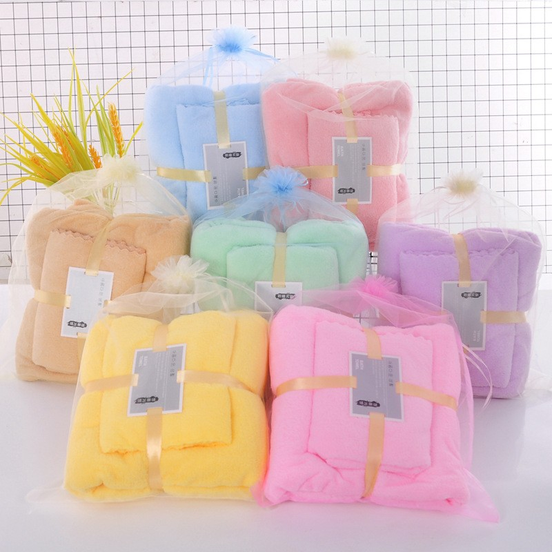 Handuk Set 2in1 Handuk Mandi dan Wajah Dewasa Warna 2 Pcs Cotton Towel