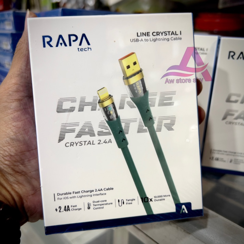 RAPAtech Kabel Data Usb Lightning Fast Charging Transparant Cable For iPhone 6/6S/6+/6S+/7/8/SE/7+/8+/X/XS Max/XR/11/12/13/14 Pro Max/ Line Crystal l