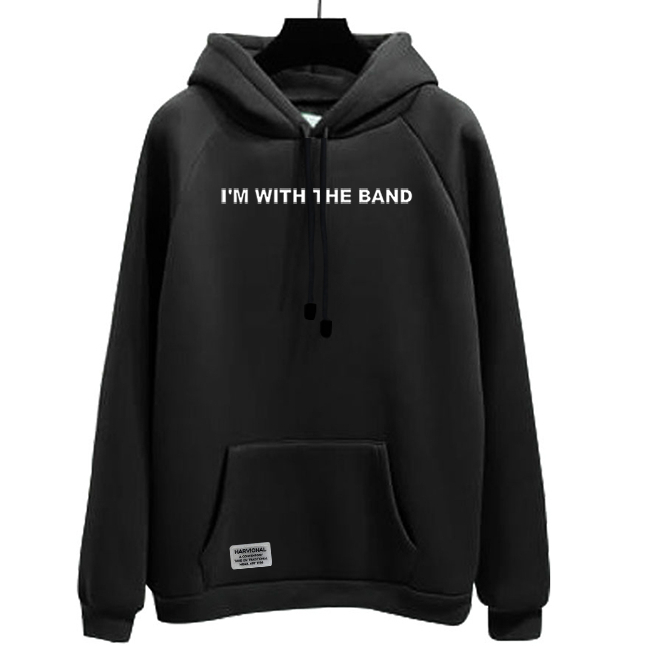 Parisdivarious Sweater Hoodie Jemper I Am With The Band Bahan Fleece Size S - XXL (Pria &amp; Wanita)