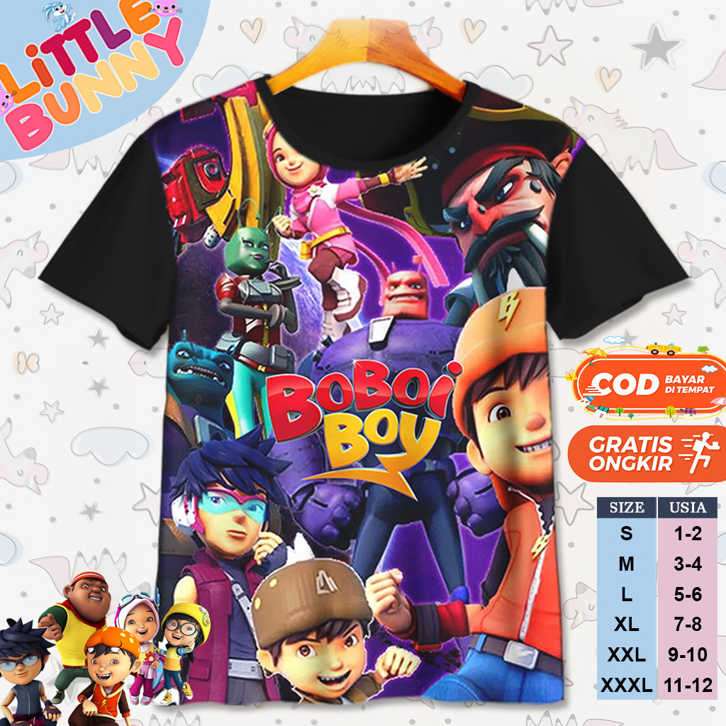 KAOS ATASAN ANAK LAKI LAKI PEREMPUAN BOBOIBOY GALAXY KARAKTER BAJU KAOS ANAK BOBOIBOY