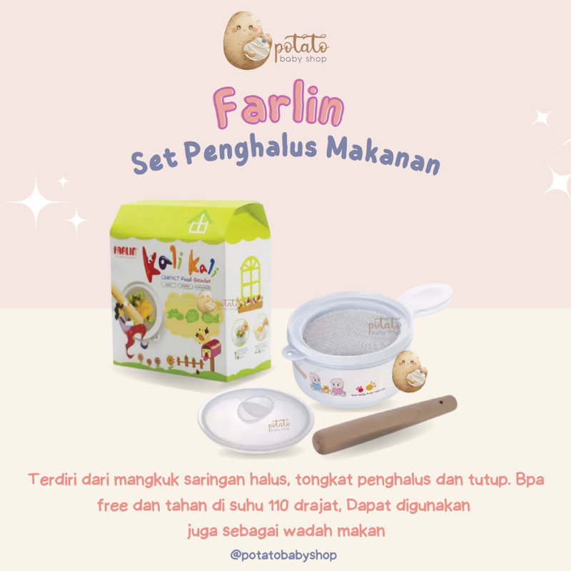 Farlin Food Grinder - Set Penghalus Makanan Bayi Saringan Tumbukan