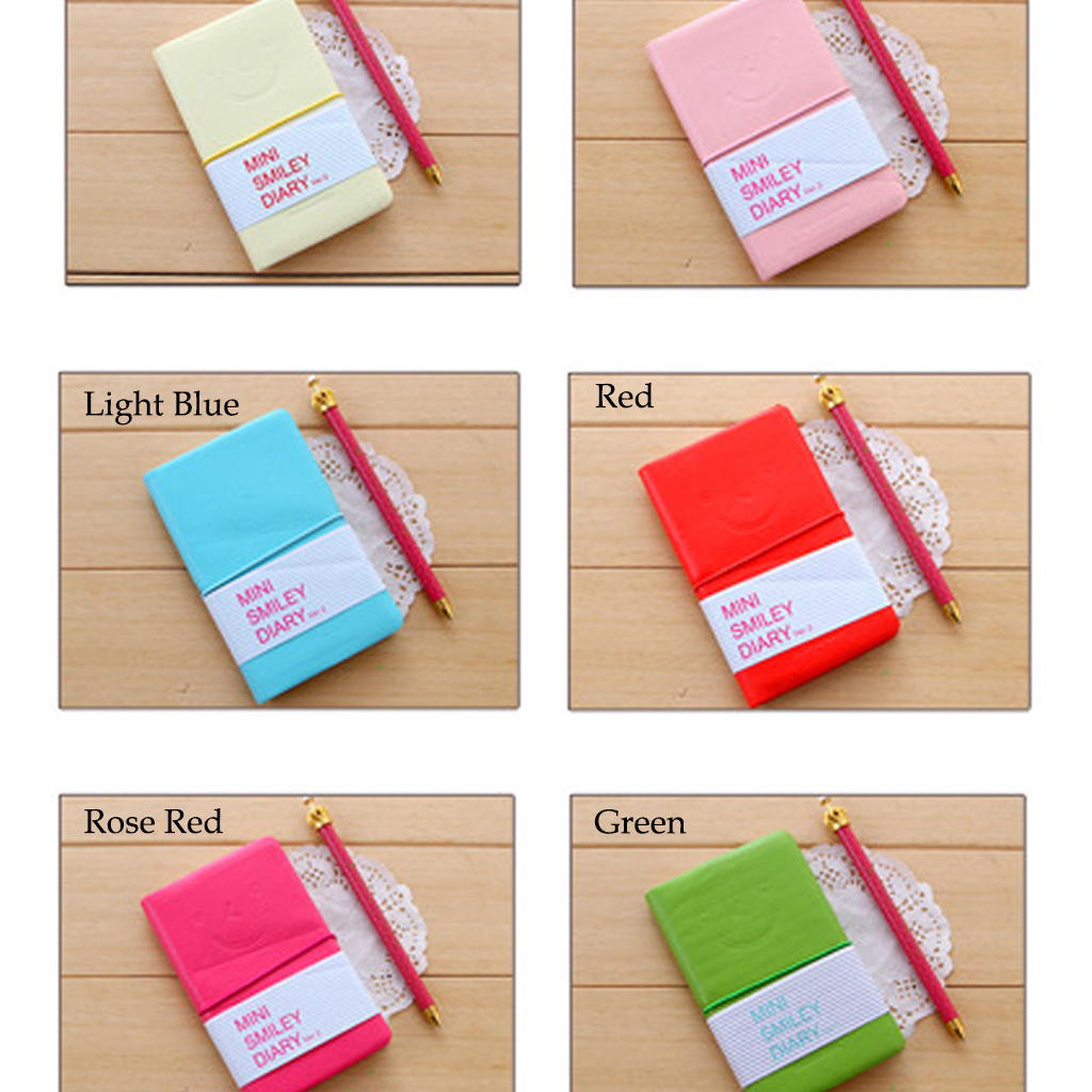 Mini Diary Book Smile Buku Catatan Kecil Kertas Bergaris Polos Warna Warni Student Office ATK Stationer