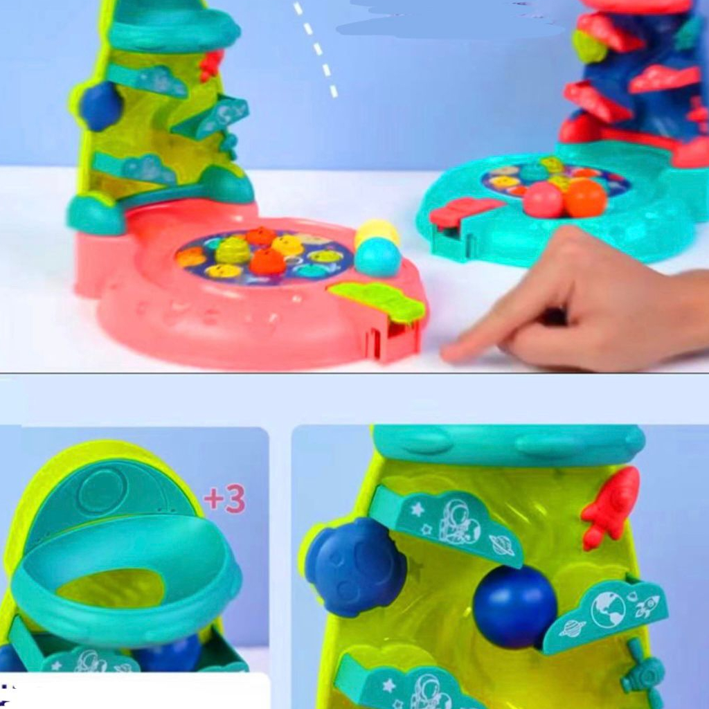 [tma] Mainan Lempar Bola Basket Pukul Tikus Seluncuran / Mainan Anak Sliding Ball / Hit The Ball / 2 in 1 Games