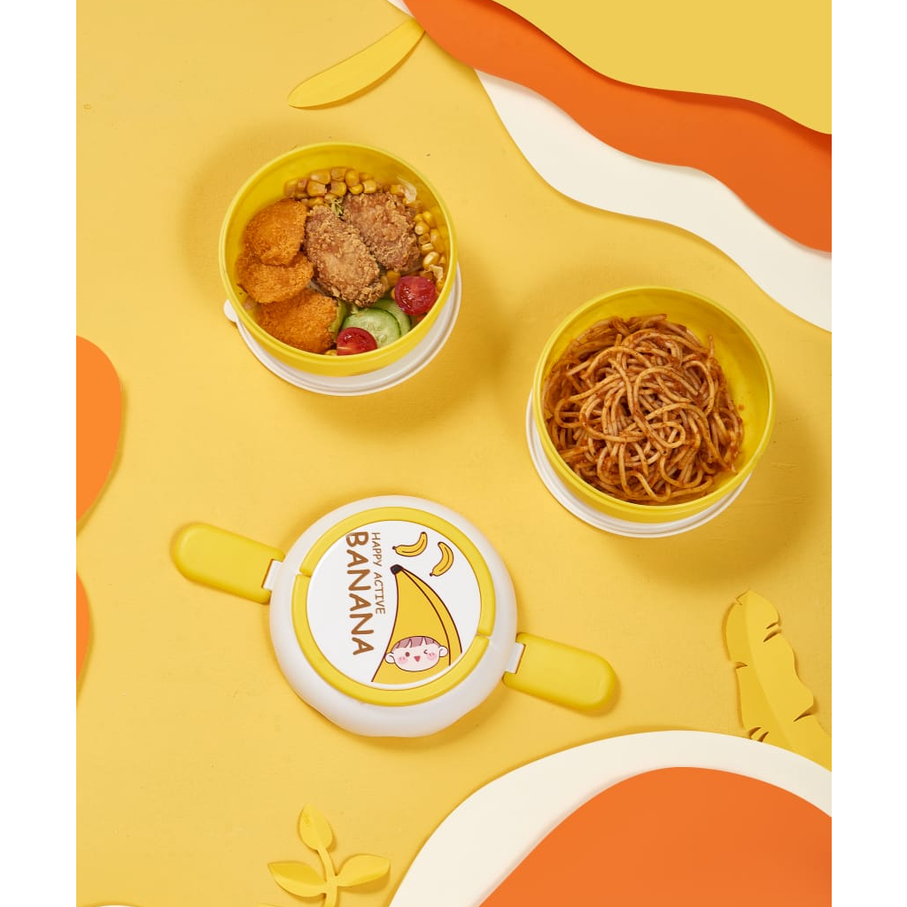 LUNCHBOX//KOTAK MAKAN BULAT DUA TINGKAT KARAKTER KD 6365 dan PERSEGI DUA TINGKAT KD6363