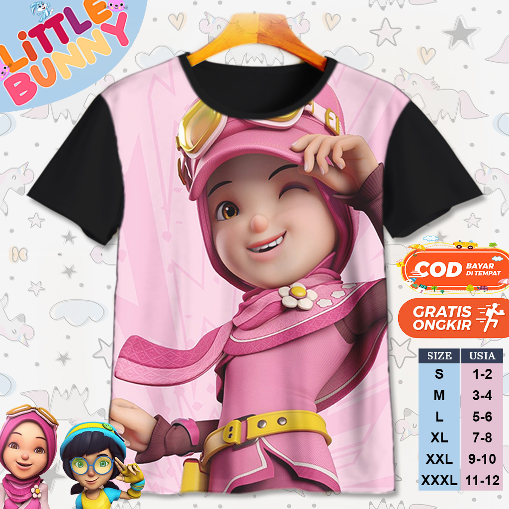 KAOS ATASAN ANAK LAKI LAKI PEREMPUAN YAYA BOBOIBOY CUTE BAJU KAOS ANAK BOBOIBOY