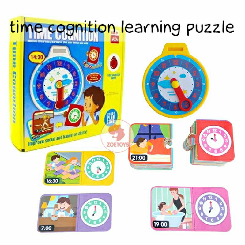 Zoetoys Time Cognition Learning Puzzle | Jam Anak Belajar Waktu Mainan Edukasi Mengenal Waktu Resources | Mainan Belajar Mengenal Waktu Counting Time Toys | Math Mathematics