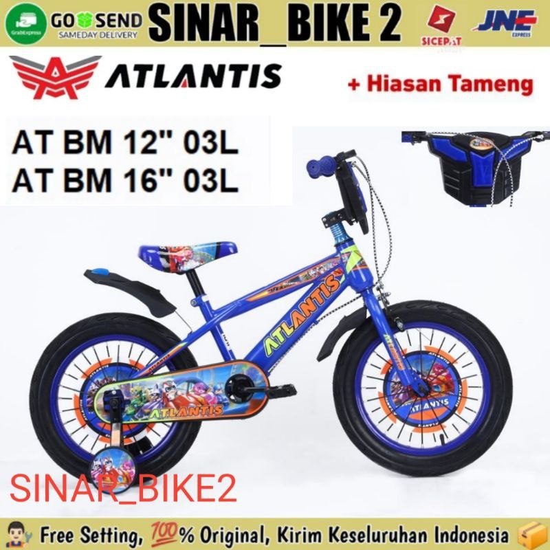 Sepeda Anak Laki-Laki Bmx Atlantis 03L Ukuran 12 ,16 &amp; 18 Inch Hiasan Tameng