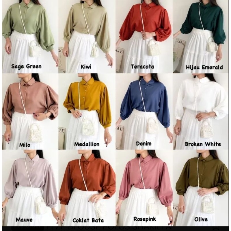 Elze Blouse Kemeja Wanita Bahan Sakila