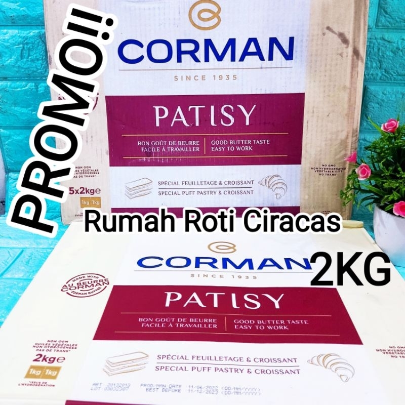

CORMAN PATISY SHEET BUTTER 2KG SPECIAL BUTTER PASTRY CROISSANT MENTEGA