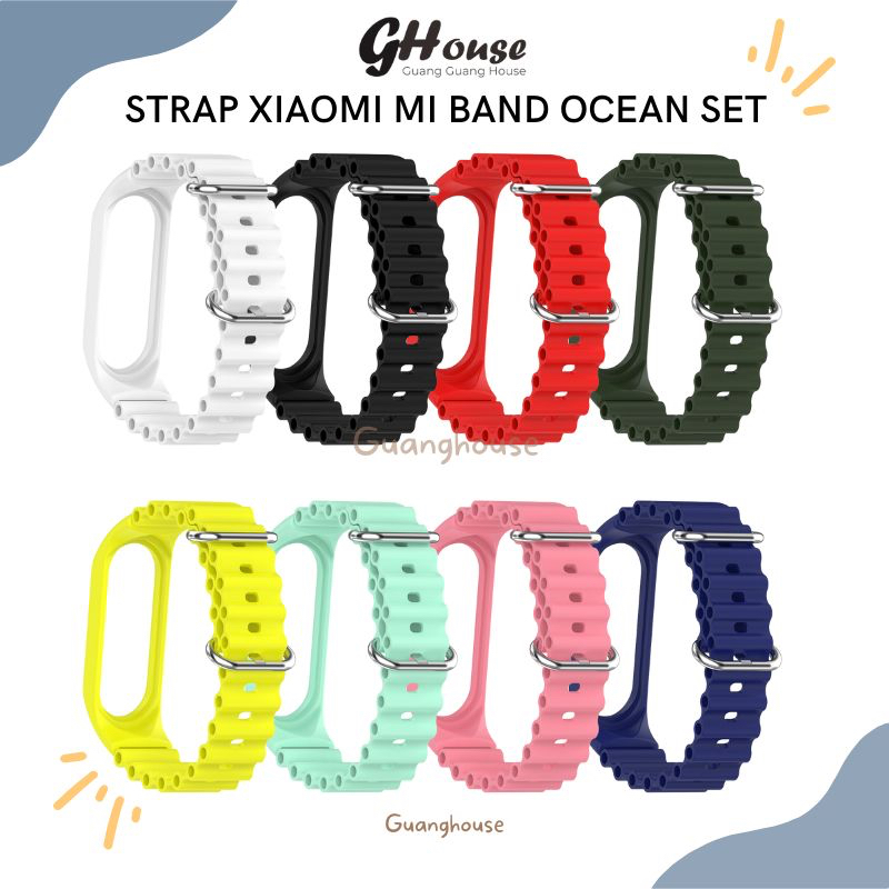 Strap Mi Band 7 Mi Band 6  Ocean Set Strap Tali Pengganti Mi band 3/4/5/6/7 Silikon Ocean Set