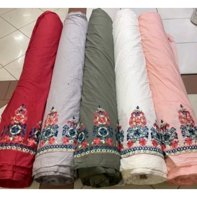 KAIN KATUN BORDIR RENDA PINGGIR