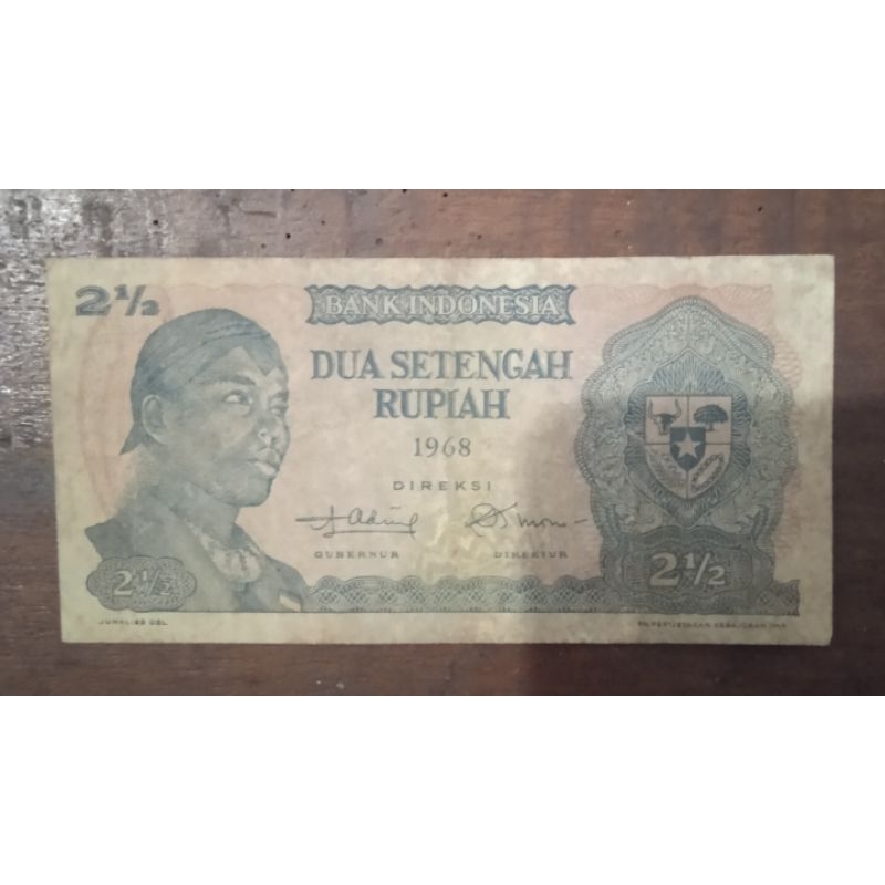 uang 2 setengah rupiah sudirman