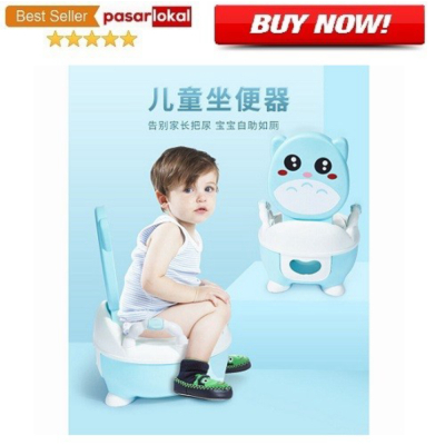 Dijual Potty Seat Baby Kid Trainer Toilet Latihan WC Duduk Anak Blue Berkualitas