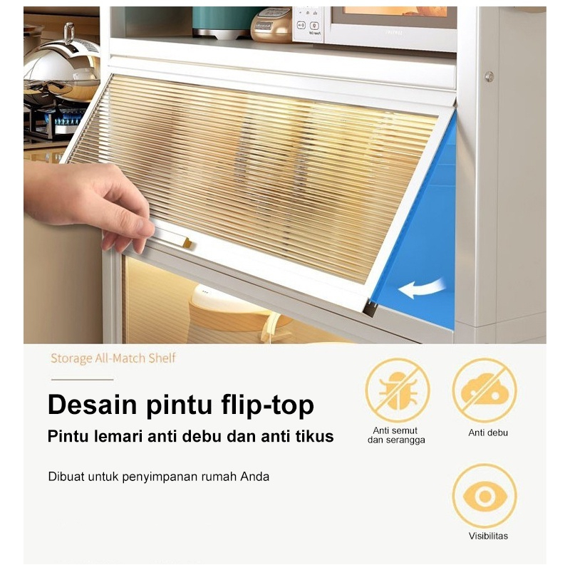 Rak Lemari Dapur/Rak Oven Microwave / Rak Kabinet Dapur/Rak Dapur Anti Debu/ Lemari Dapur Dengan Pintu/Rak dapur