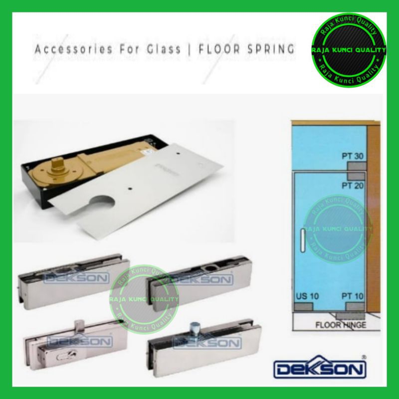 FLOOR HINGE COMPLETE PATCH FITTING DEKSON PAKET ENGSEL PINTU KACA DEKSON