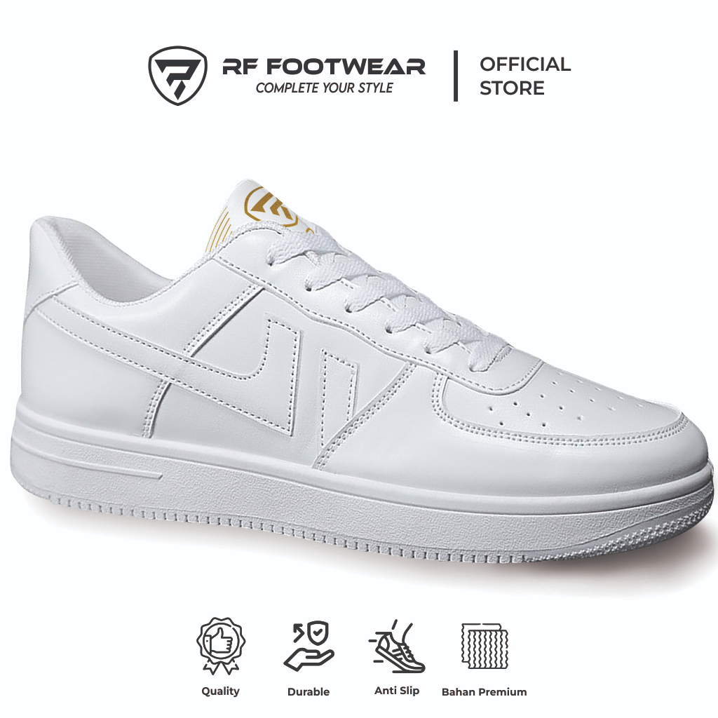 SEPATU RF FOOTWEAR ORIGINAL SEPATU PRIA DAN WANITA SEPATU FULL PUTIH SEPATU SNEAKERS FULL WHITE CEWEK